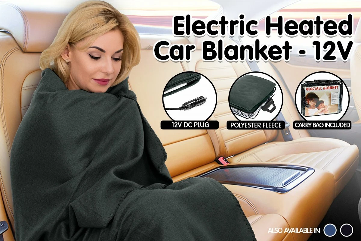 Heated Car Blanket Travel Rug Soft Caravan Fleece Electric Throw 12 Volt Dc  Auto 787099889951 | eBay