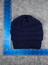 Slouch Beanie Toque Youth One Size Blue Knit 100 Acrylic Winter Snow Ski