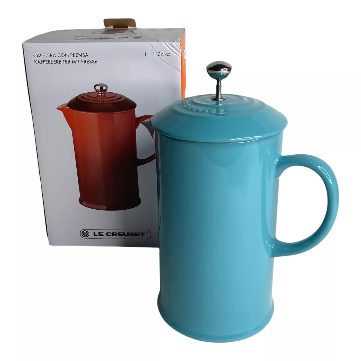 LE CREUSET Stoneware Turquoise 34oz French Coffee Press