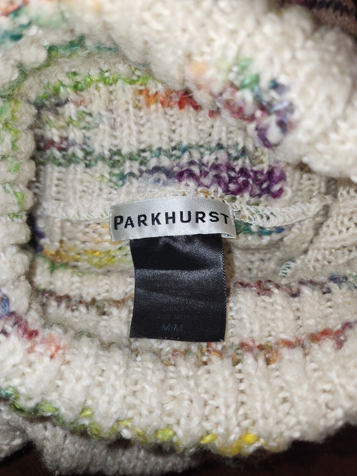 Parkhurst Rainbow Striped Turtleneck Sweater Moha… - image 4