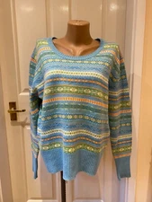 HAWICK KNITWEAR Ladies Festive Jumper - 100% Lambswool Made in Scotland - Size L