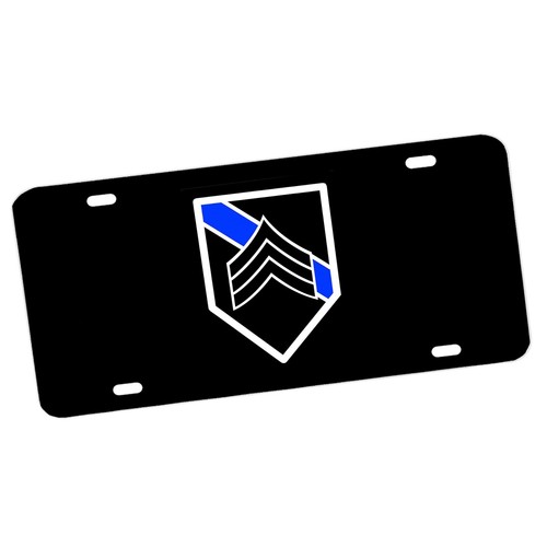 Thin Blue Line Law Enforcement Rank Emblems Aluminum License Plate - Bild 2 von 10