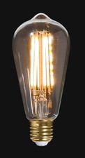 LED Vintage Style Light Bulb w/Squirrel Cage Filament E26 ST64 NEW 47264JB