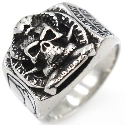 Men's Stainless Steel Sniper United States US Army Military Skull