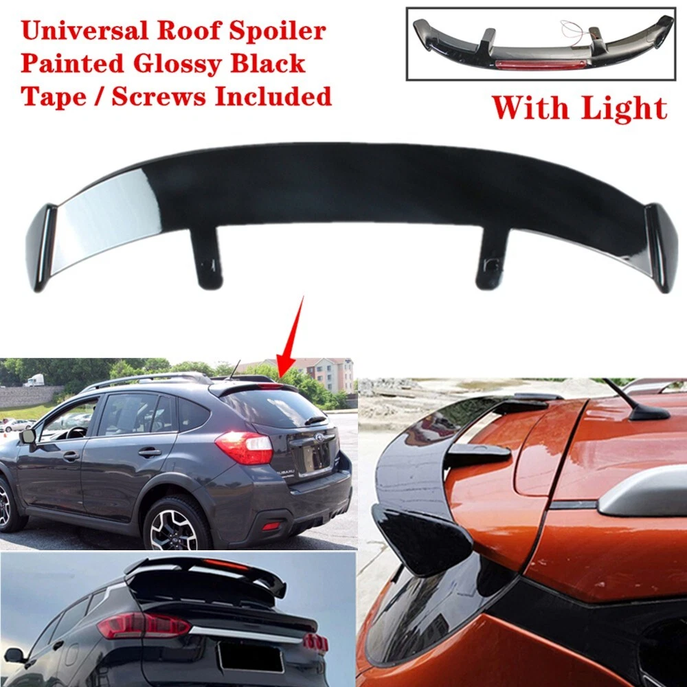 Universal Fit For Subaru Crosstrek 15-17 Rear Roof Spoiler Wing Black W/  Light