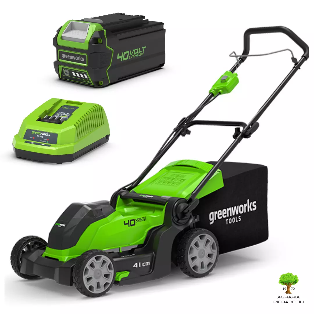 TOSAERBA RASAERBA A BATTERIA 40V GREENWORKS G40LM41 41cm KIT