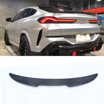 Real Carbon Fiber Rear Roof Spoiler Wing Lip For BMW X6 G06 M Sport 2021-2023 H