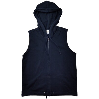 Vintage GAP Sleeveless Hoodie Vest Full Zip Black Size XS | eBay