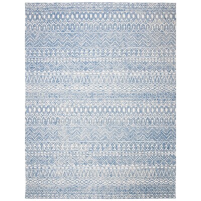 SAFAVIEH Micro-Loop MLP502M Handmade Blue / Ivory Rug