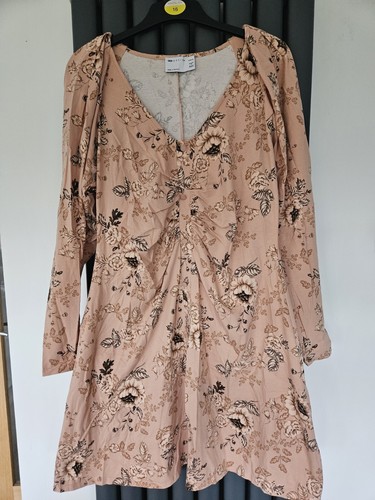 Womens ASOS Design Size 12 Maternity Mini Dress With Ruching Detail Pink floral - 第 1/9 張圖片