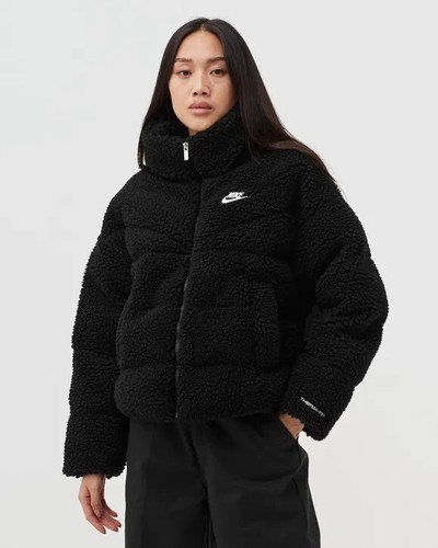 Nike Women’s Therma-Fit Sherpa Puffer Oversized Fit Sportswear Jacket Black 2XL - 第 2/10 張圖片