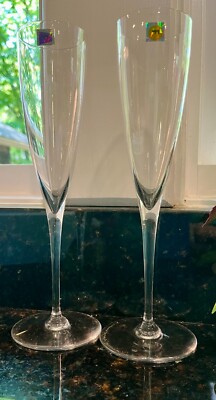 2 Baccarat Crystal Dom Perignon Champagne Wine Flute