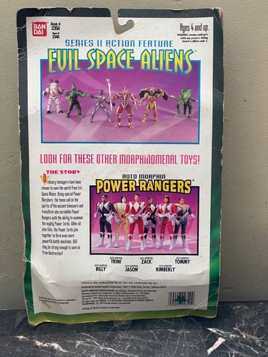 1994 Sword Slashing Goldar Bandai Power Rangers Evil Space Aliens SEALED - Picture 4 of 4