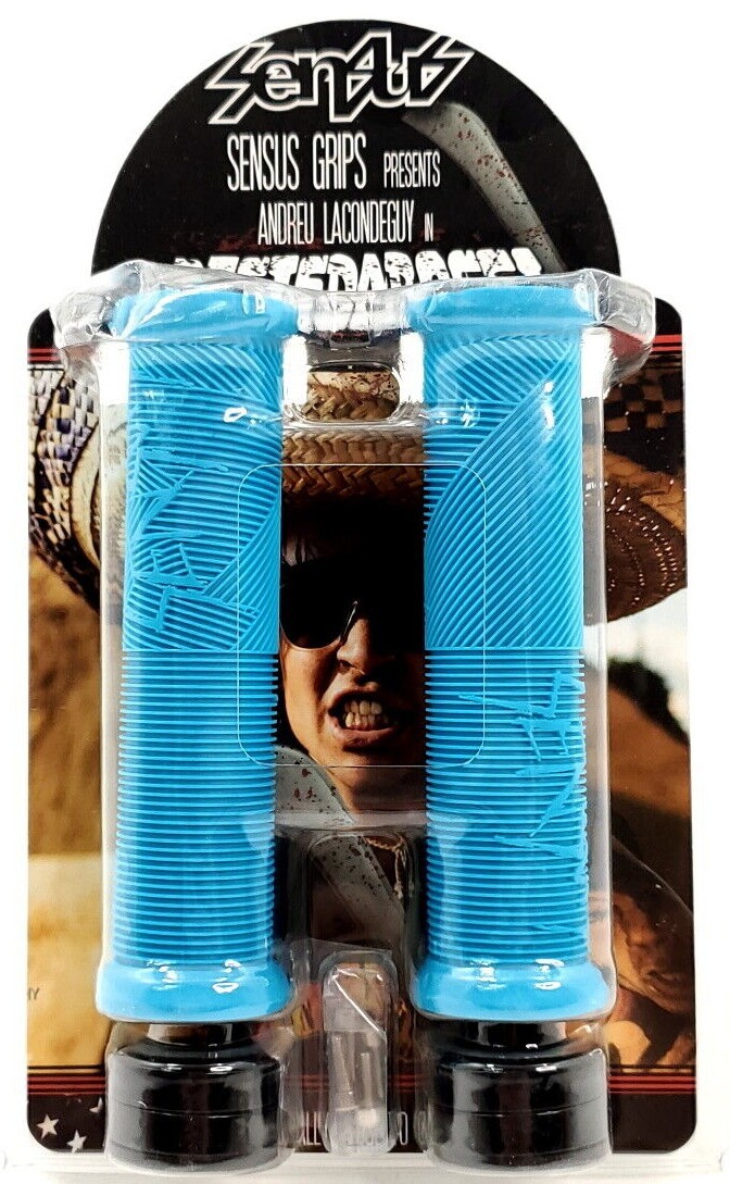 ODI Disisdaboss Lock On Mountain Bike Grips, Aqua Blue Lington