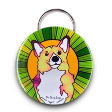 Psychedelic Welsh Corgi Bottle Opener Keychain Handmade Pet Portrait Accessories