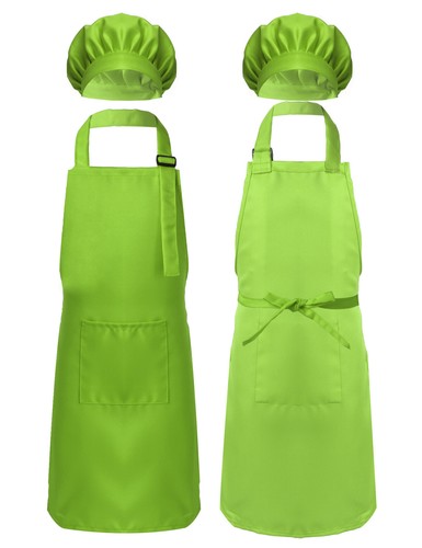Kids Apron Chef Hat Set Boys Girls Kitchen Fancy Dress Cooking Baking AU - Picture 69 of 100