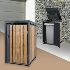 Cache-poubelle jardin abri poubelle boîte anthracite en acier 240 L 68x80x116 cm