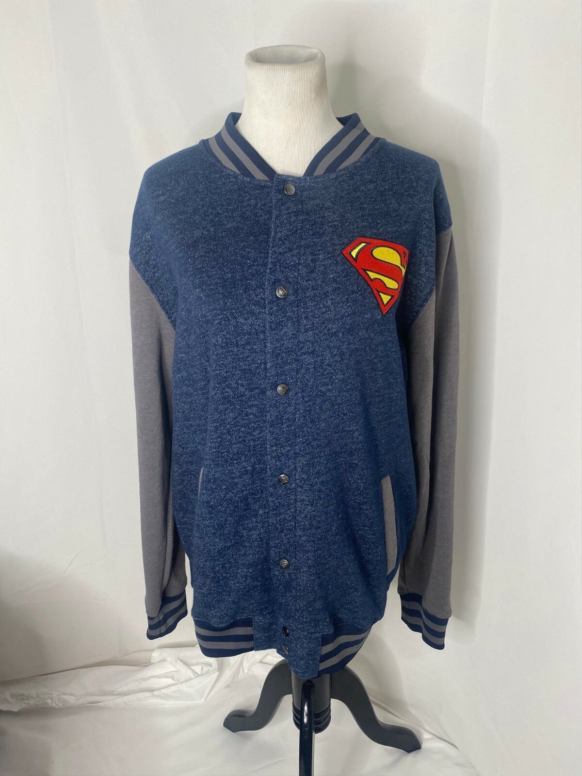 DC Comics Superman Varsity Button Up Sweatshirt M… - image 2