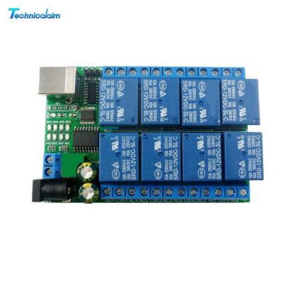 DC 5/12/24V 8CH USB Serial Port Relay Module UART RS232 TTL Switch Board CH340
