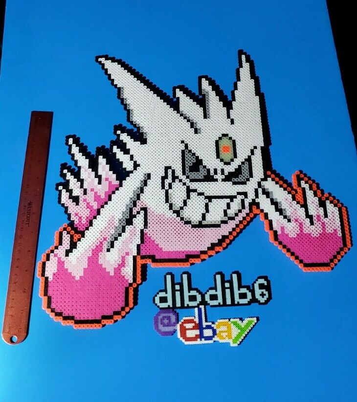 Mega Shiny Gengar Kandi Perler Pokemon Wall Art Pikachu Ghost Halloween Go