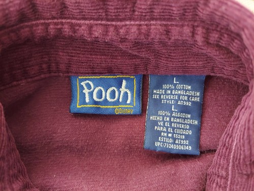 Disney Winnie Pooh & Tigger Women's Purple Corduroy Embroidered LS Shirt~Sz: LG - Picture 9 of 10