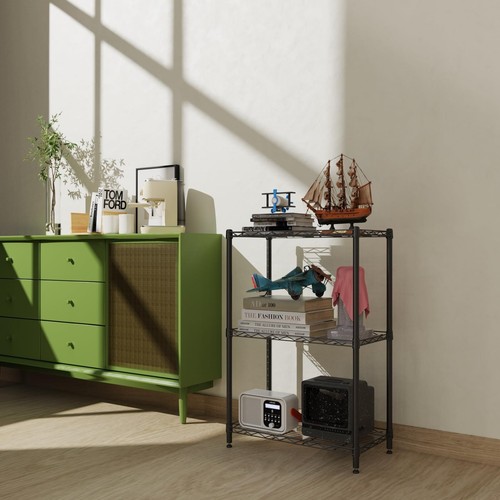 SsngygHme 3 Tier Shelves Storage Wire Shelf Unit Standing Adjustable Metal Sh... - Picture 2 of 6