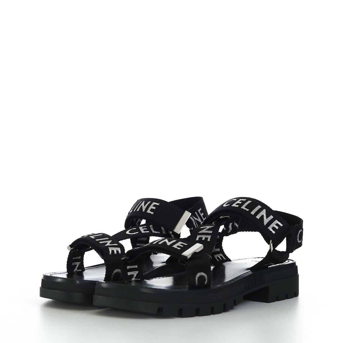 CELINE 760$ Men's LEO Strappy Sandals - Black & White CELINE 760$ Men's LEO Strappy Sandals - Black & White