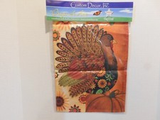 Small Garden Flag 12" x 18" Fall Folk Turkey NEW