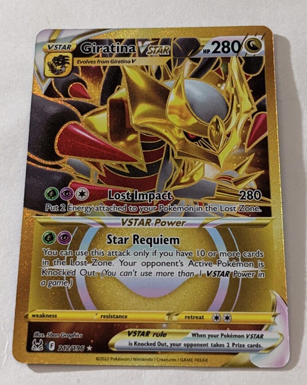 212-196 Giratina V Astro Gold Rara Segreta (IT) - MINT