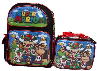 mario backpack with lunch bag