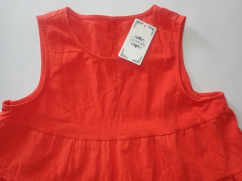La Mode Tunic Swing Dress Girls L Tiered Rust Sleeveless NEW Casual Boho - Picture 2 of 4