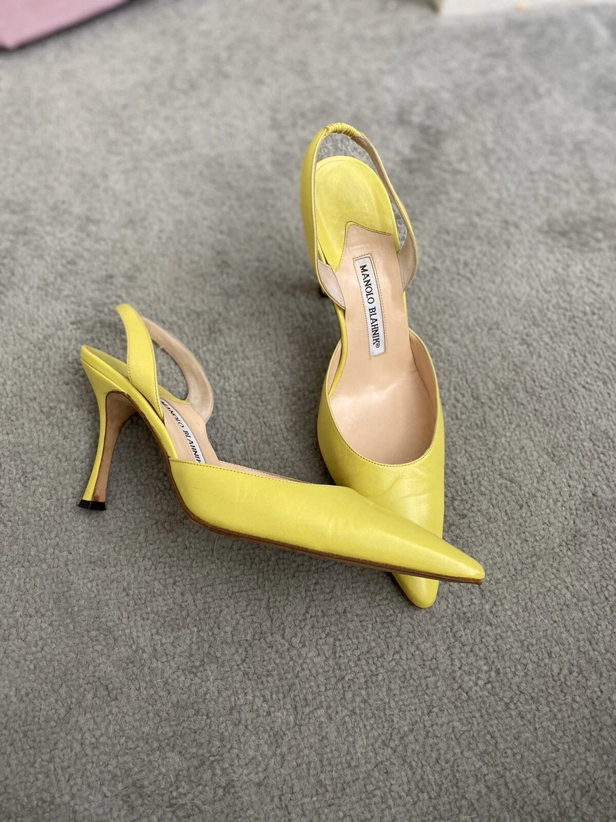 Saint Laurent Paloma Slingback Pump in Highlighter Yellow | FWRD