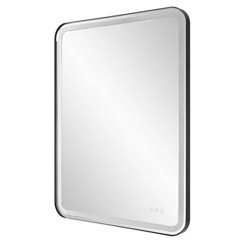 Uttermost Crofton Contemporary Metal Large Mirror in Satin Black/Silver - Picture 4 of 9