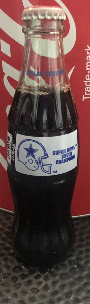 Vintage Coca-Cola Coke Bottle NFL Dallas Cowboys Super Bowl XXVIII