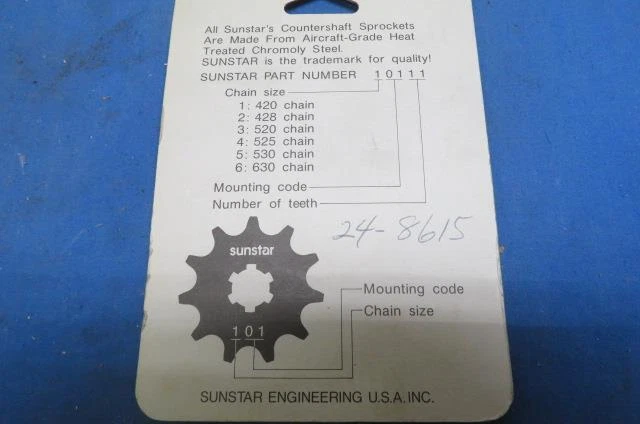 Piñón contador Suzuki nuevo de Lote Antiguo, 15 dientes, # 27511-41711 RM100 RM125 1979-81 NP9862 Foto 3 de 4