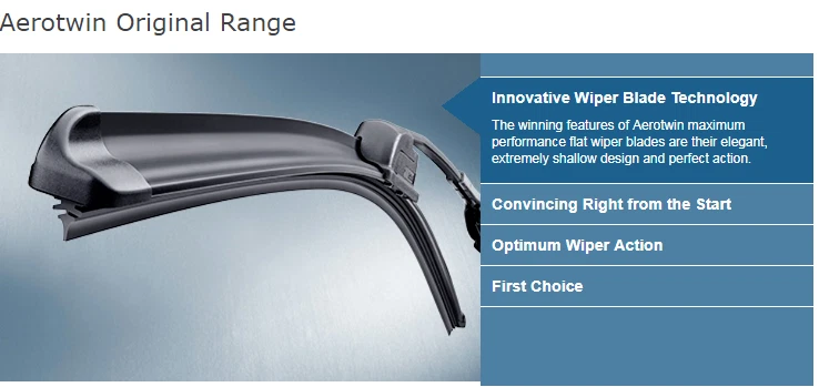 Ford Transit Connect Front Windscreen Wiper Blade Set 02 to 13 BOSCH AEROTWIN - Image 4 of 4