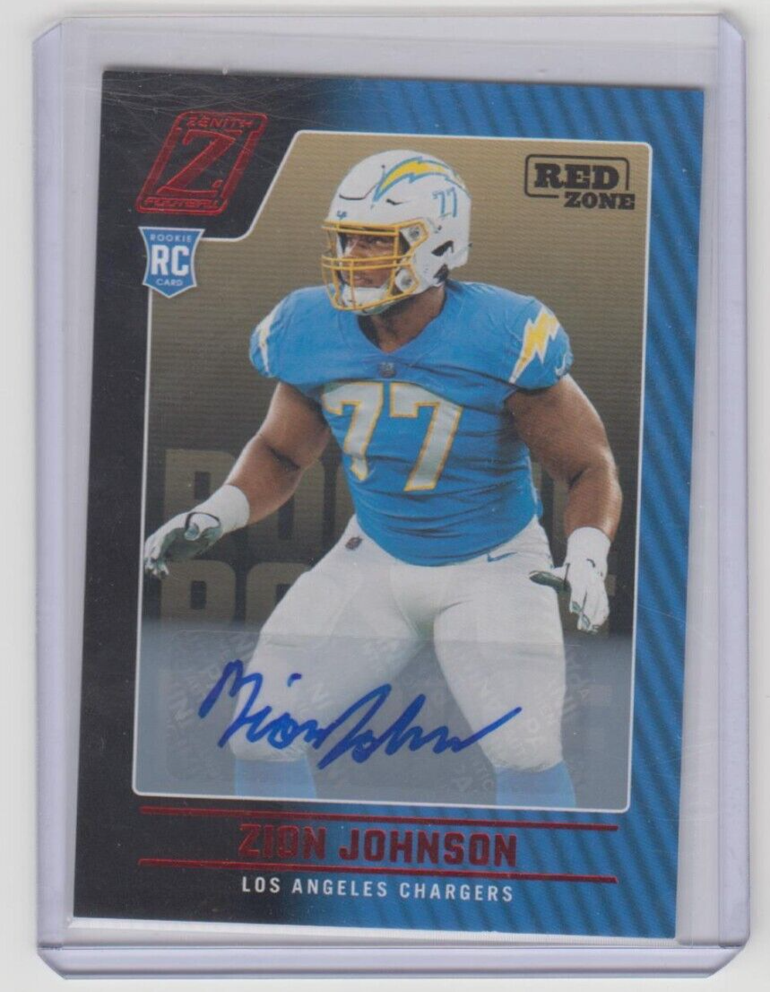 2022 Panini Zenith Zion Johnson Red Zone RC Autograph Chargers | eBay