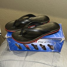 Paragon Men s Black Paralite Flip-Flops Sz 6 New