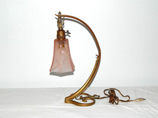  ANCIENNE LAMPE ou APPLIQUE Art Nouveau BRONZE école NANCY avec Pâte de Verre 