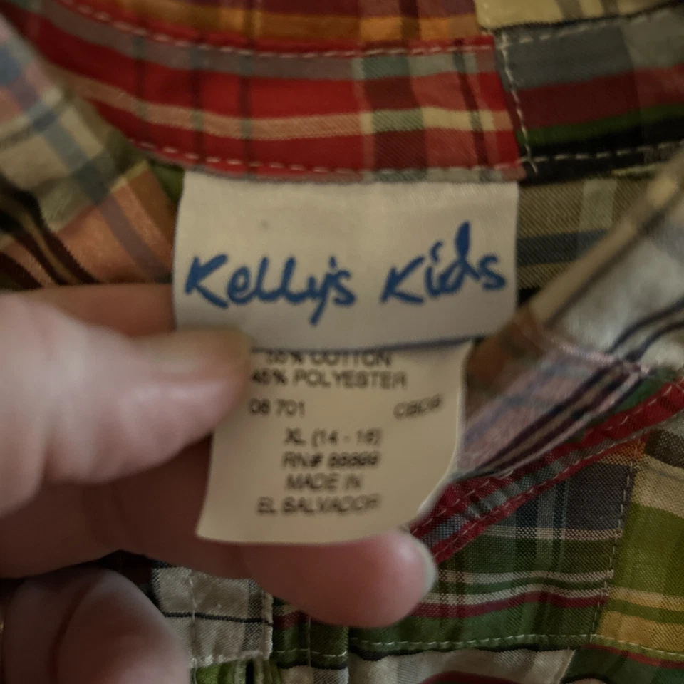 Camisa infantil Kelly’s tamanho XL 14/16 com botões - Imagem 3 de 4