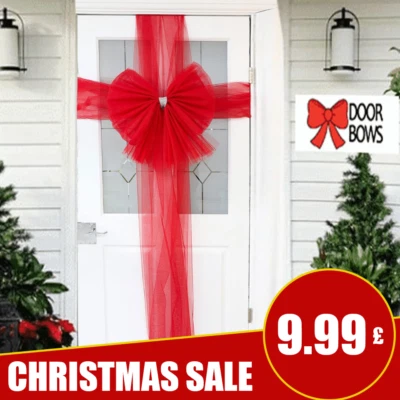 WICKED FUN Christmas Door Bow Window Traditional Wedding Xmas Decoration Front Door Bow
