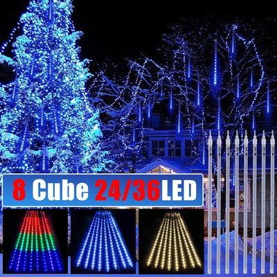 192 / 288 LED Xmas Shower Lights Falling Rain Drop Icicle String Lights Outdoor