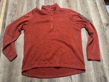 Eddie Bauer Sweater, Men's Size Large, Orange, 1/4 Zip, Pullover
