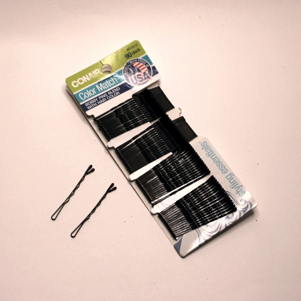 Conair Bobby Pins Black 2" – 6 Packs (90 Each, 540 Total) – Made in USA – Secure - Image 3 of 4