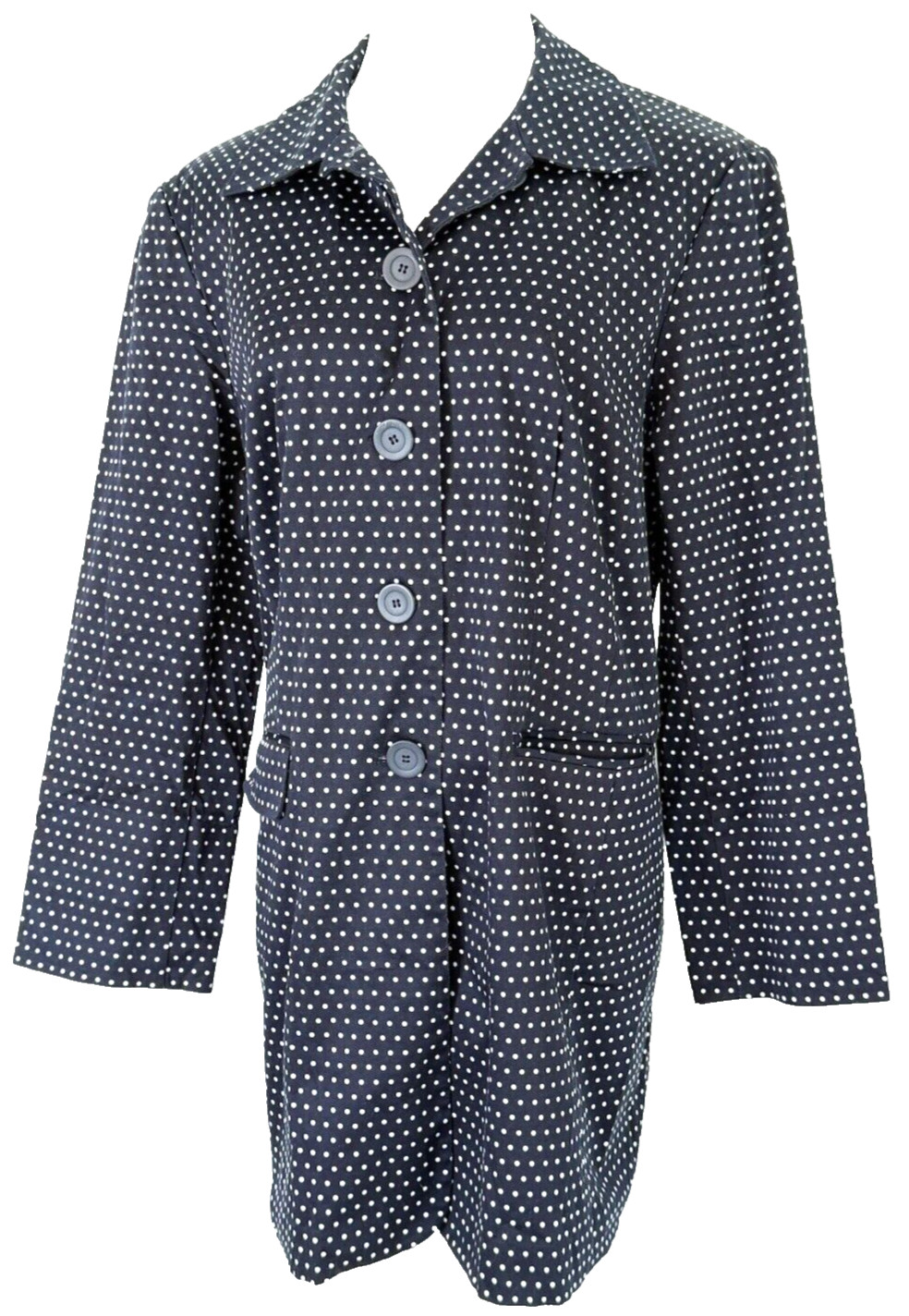 Norton & Co Womans Size 16W Jacket Vintage Polka Dot Black Midi Pockets Classic