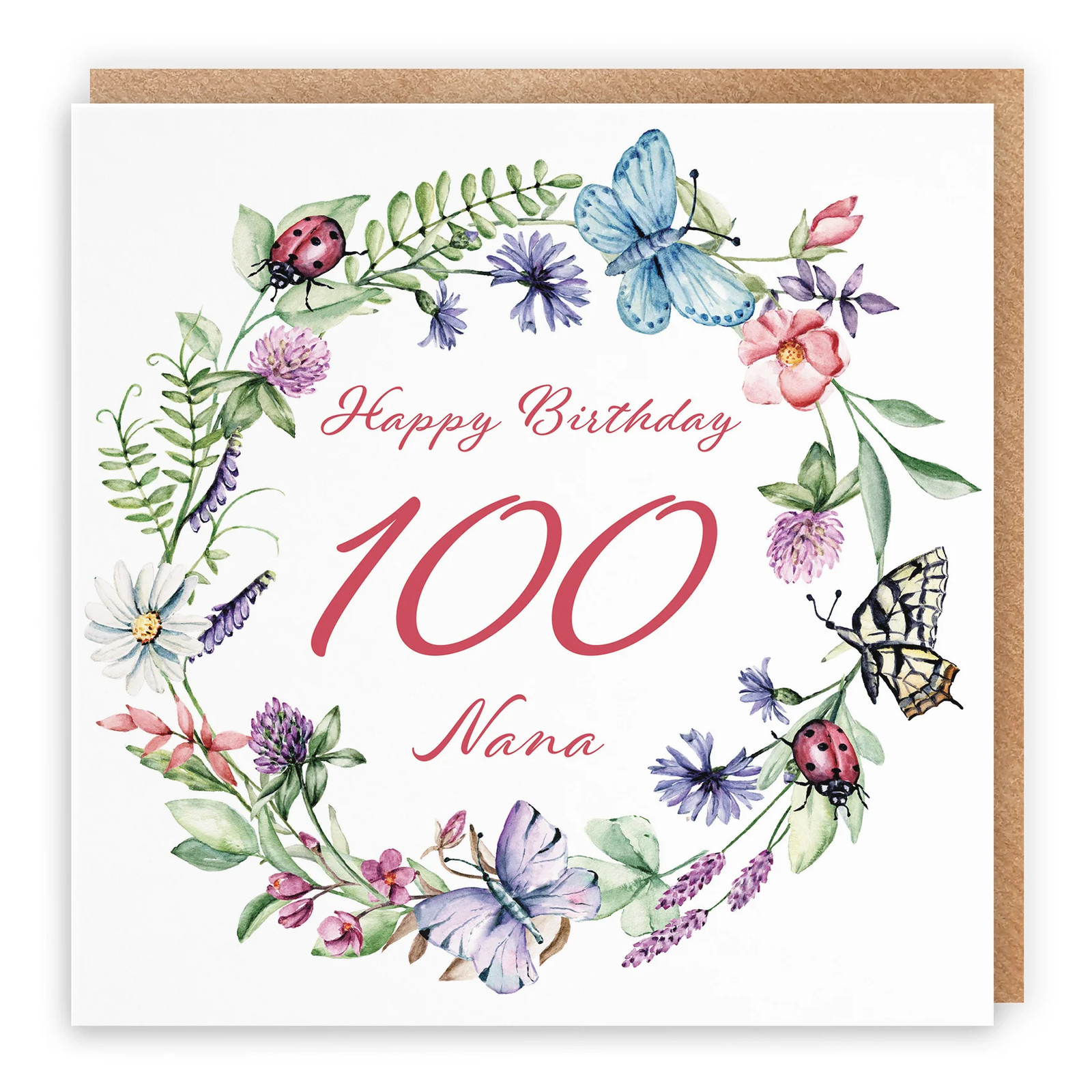 100th Nana Birthday Card Meadow