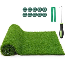 Realistic Artificial Grass Rug Indoor Outdoor: Fake Grass Turf with Drainage ...