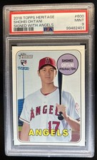2018 Topps Heritage Shohei Ohtani Rookie RC #600 Angels PSA 9