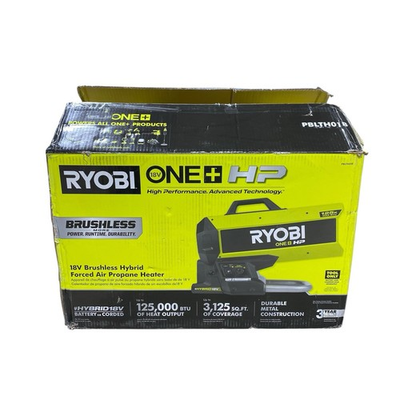 #ad RYOBI ONE HP 18V Brushless 125K BTU Hybrid Forced Air Propane Heater Tool Only $200.00