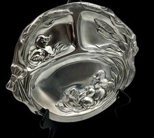 Arthur Court Ducklings Divided Baby Plate 1998 Aluminum Child Feeding Dish 8